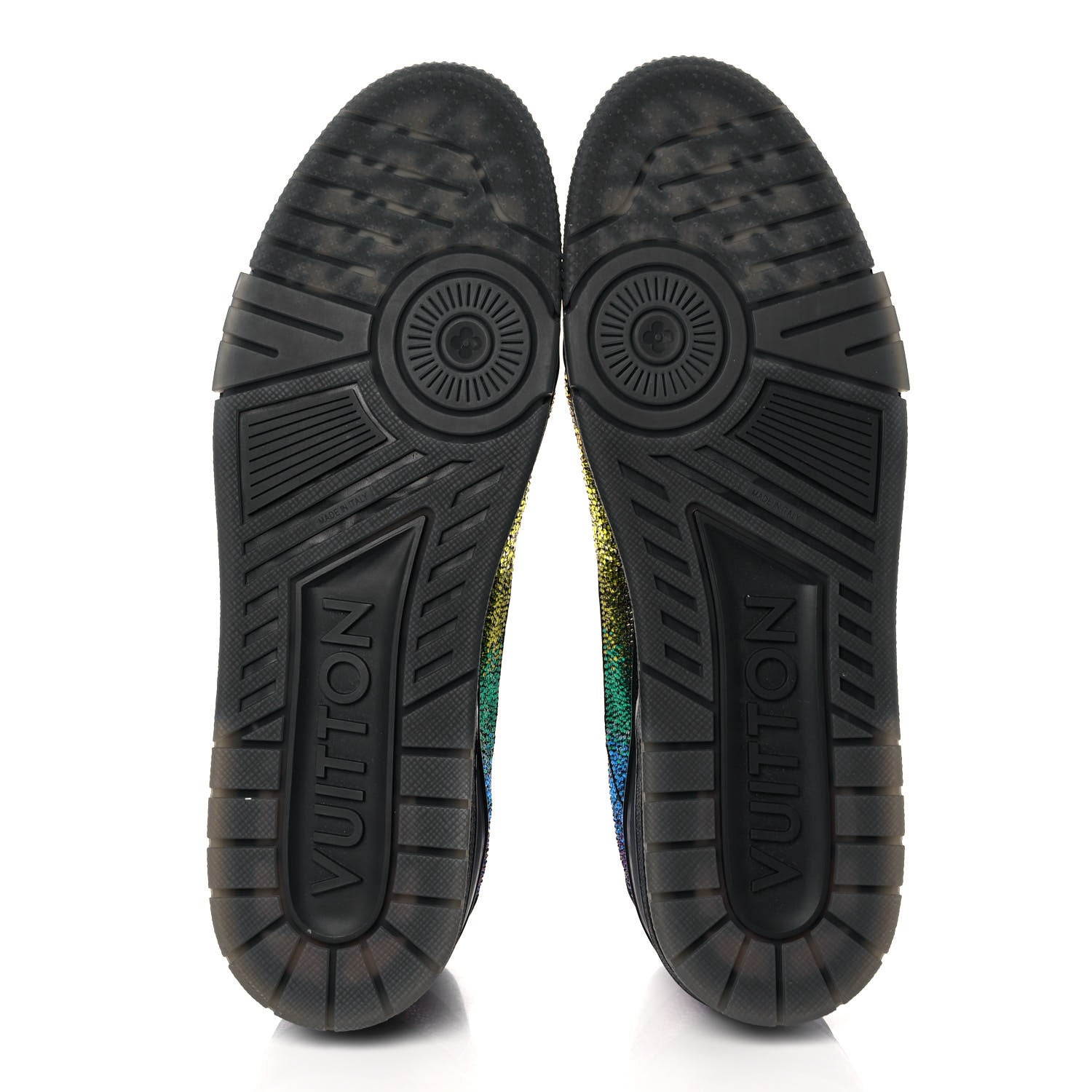 Louis Vuitton Crystal Mens LV Trainer Sneakers 13 Black 6 of 9