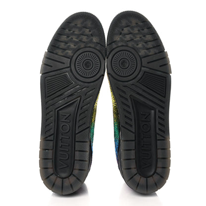 Louis Vuitton Crystal Mens LV Trainer Sneakers 13 Black 6 of 9