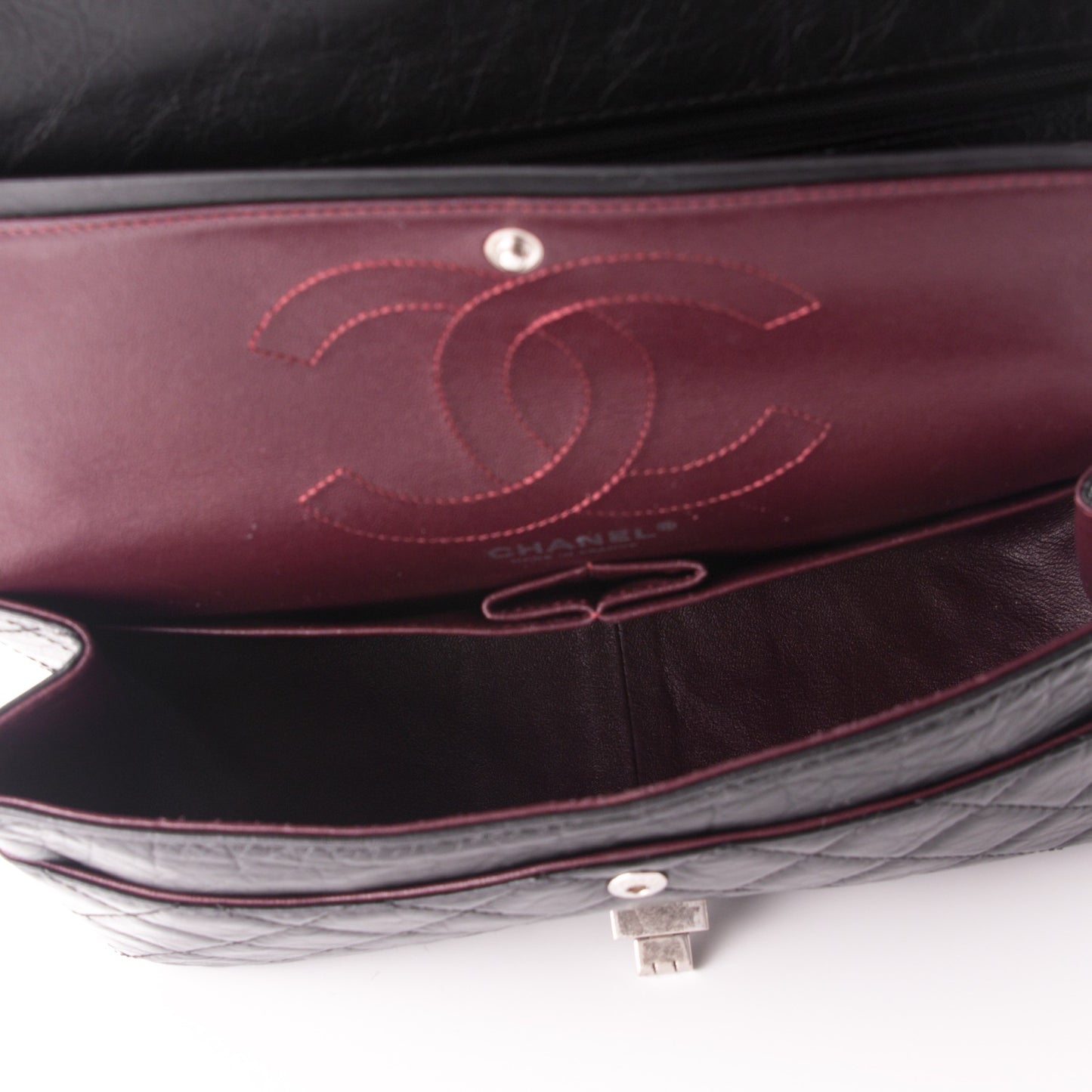 Aged Calfskin Quilted 2.55 Reissue 226 Flap Black