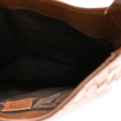 Gucci Monogram Lobster Clasp Jackie O Hobo Brown 5 of 10
