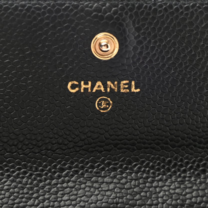Chanel Caviar Quilted Large Gusset Flap Wallet Black 6 of 14
