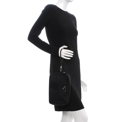 Prada Tessuto Nylon Saffiano Wristlet Black 2 of 8