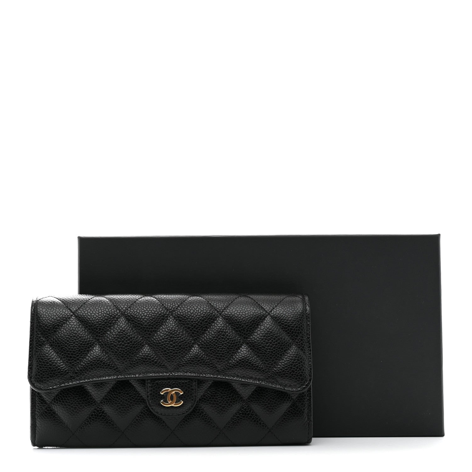 Chanel Caviar Quilted Large Gusset Flap Wallet Black 9 of 9