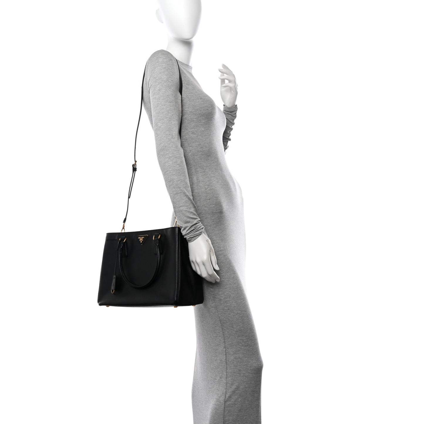 Saffiano Lux Medium Tote Black