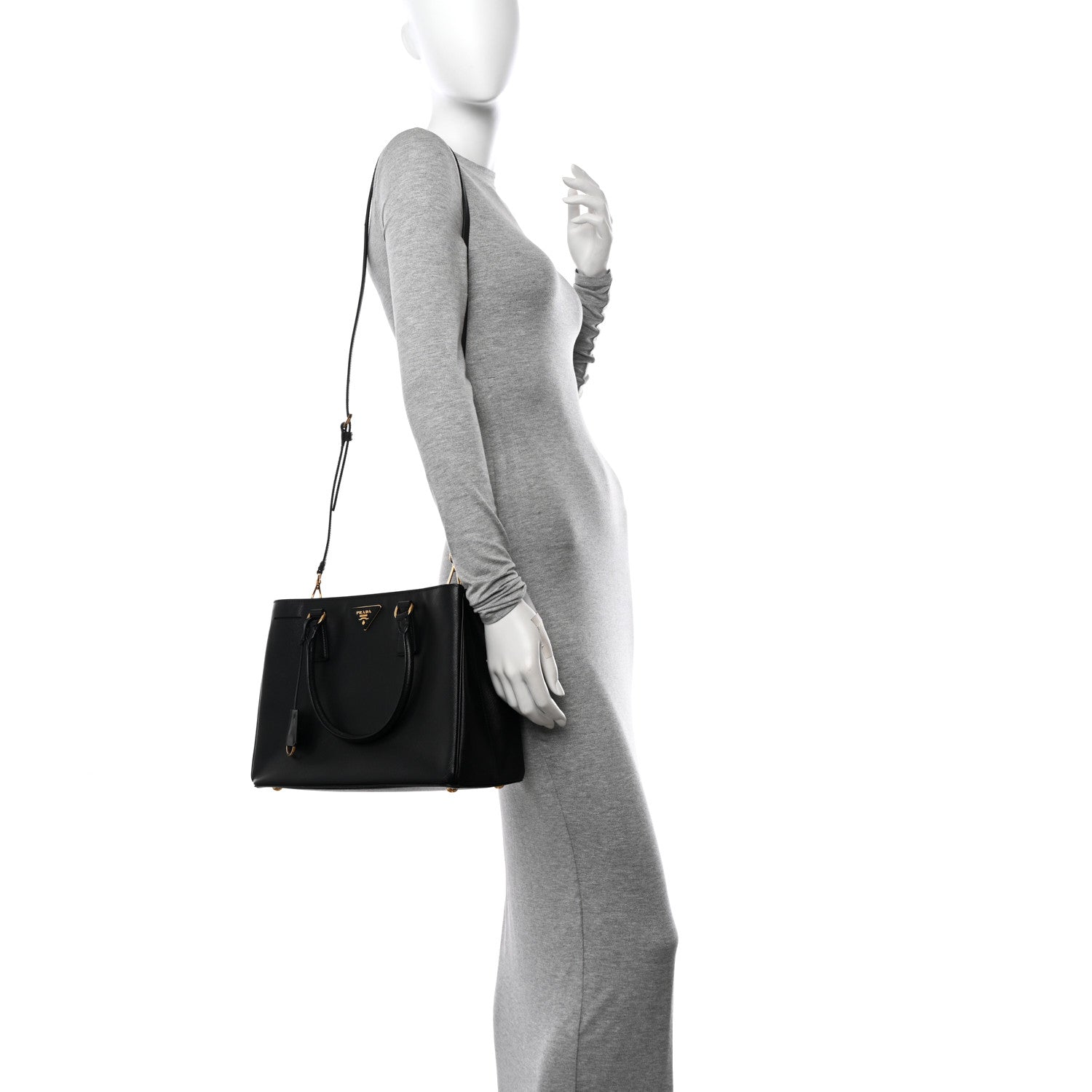 Prada Saffiano Lux Medium Tote Black 2 of 10