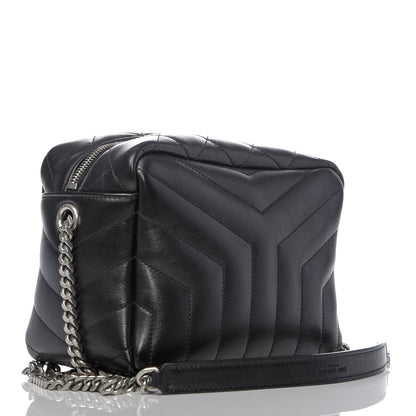 Saint Laurent Calfskin Y Quilted Monogram Small Loulou Bowling Bag Black 3 of 9