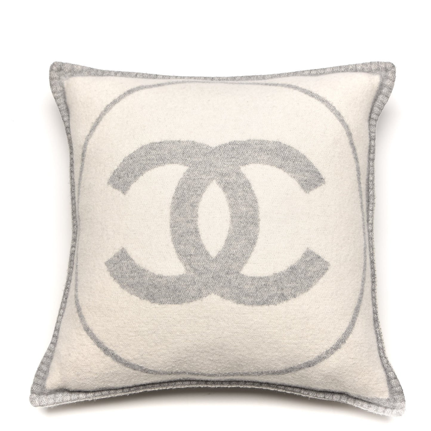 Merino Wool Cashmere CC Pillow Grey Off White