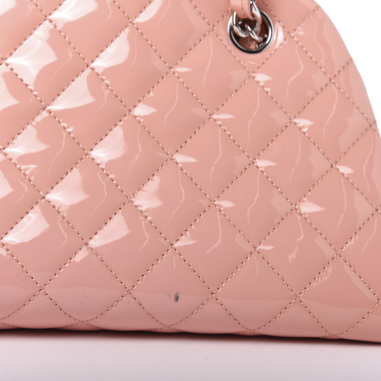 Chanel Patent Quilted Medium Just Mademoiselle Pink 13 of 14