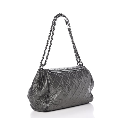 Chanel Metallic Caviar Quilted Timeless Accordion Flap Dark Silver 3 of 13