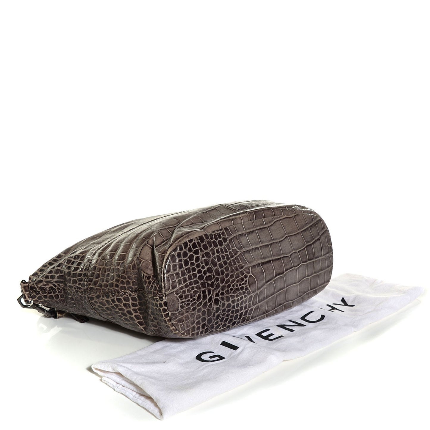 Calfskin Crocodile Embossed Medium Nightingale Washed Black