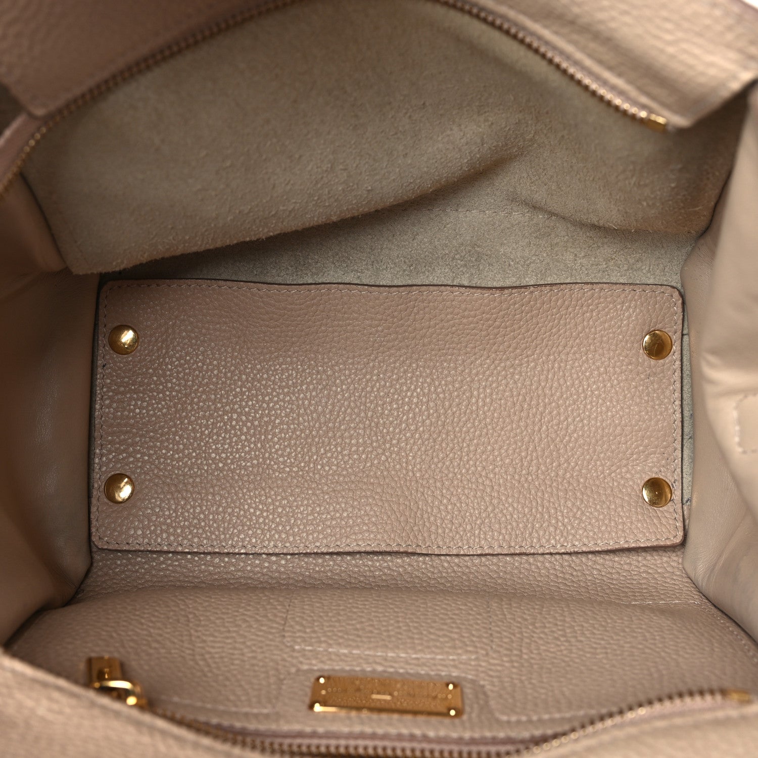 Salvatore Ferragamo Hammered Calfskin Double Handle Small Amy Tote Cumin 5 of 14
