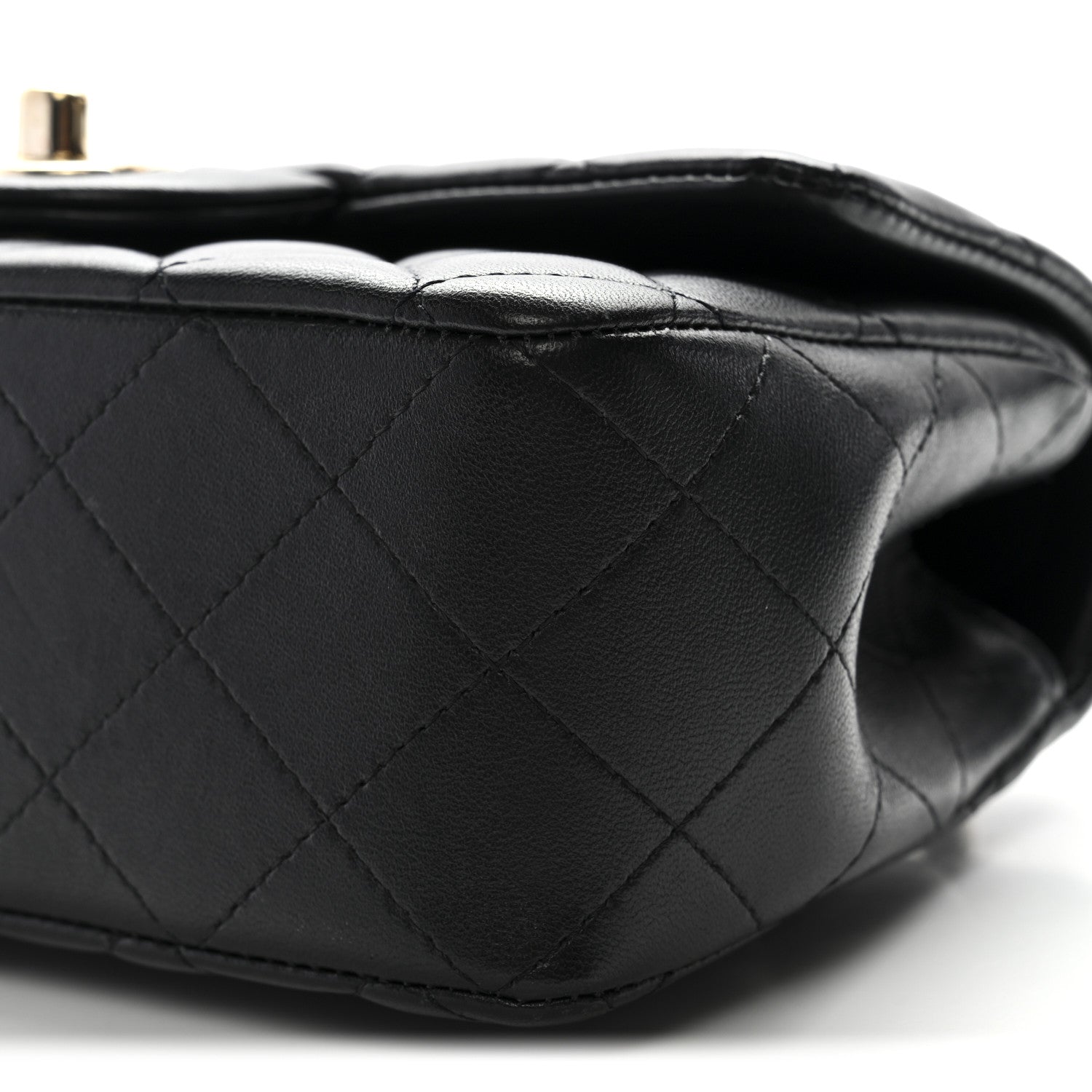 Chanel Lambskin Quilted Mini Top Handle Rectangular Flap Black 10 of 12