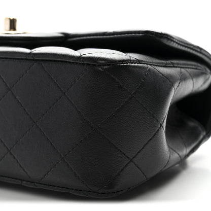 Chanel Lambskin Quilted Mini Top Handle Rectangular Flap Black 10 of 12