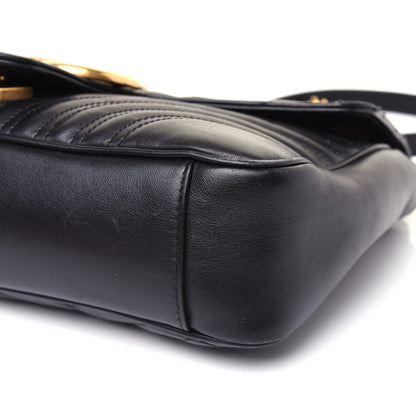 Gucci Calfskin Matelasse Medium GG Marmont Shoulder Bag Black 7 of 18