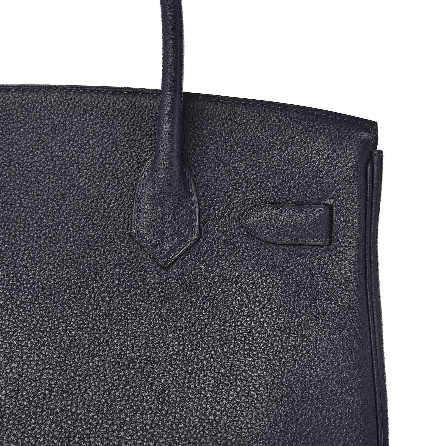 Hermes Togo Birkin Verso 30 Bleu Nuit Orange Poppy 25 of 34