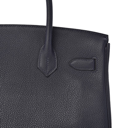 Hermes Togo Birkin Verso 30 Bleu Nuit Orange Poppy 25 of 34