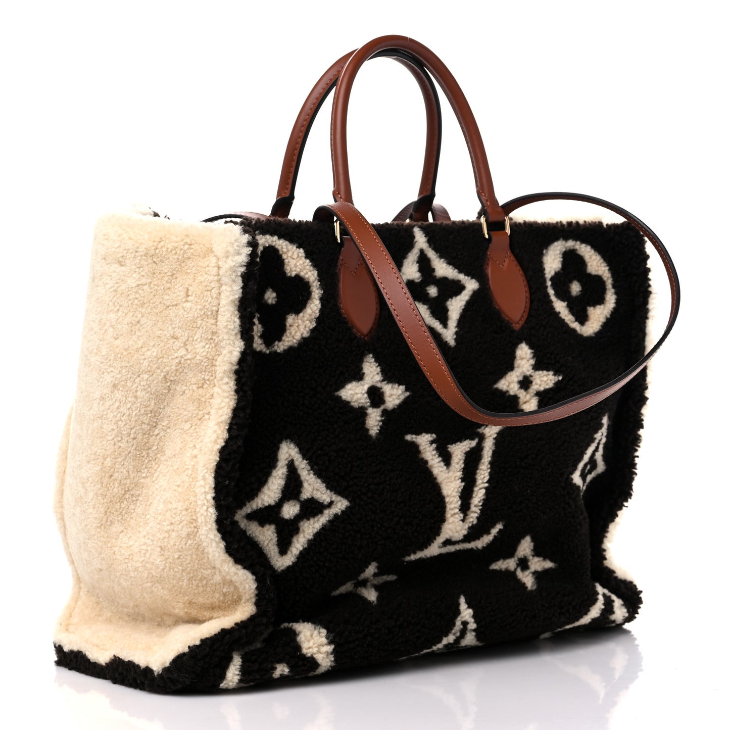 Shearling Monogram Giant Teddy Onthego GM Black White