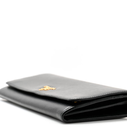 Prada Vitello Move Metal Oro Chain Wallet Black 10 of 11