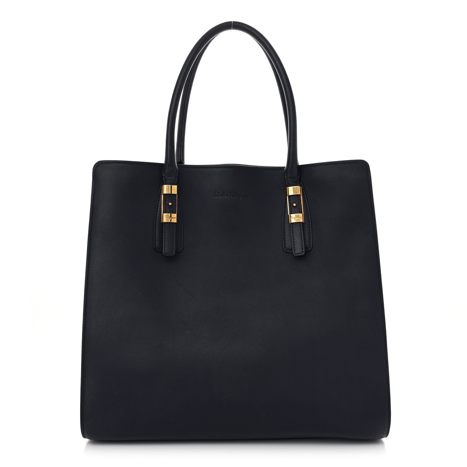 Salvatore Ferragamo Calfskin Whitney Tote Navy 1 of 18