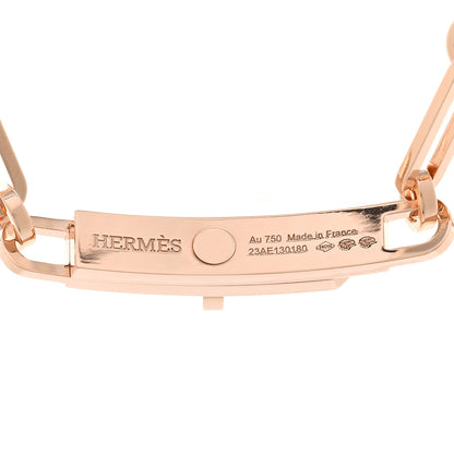 Hermes 18K Rose Gold Diamond Pave Kelly Chaine Choker Necklace 4 of 5