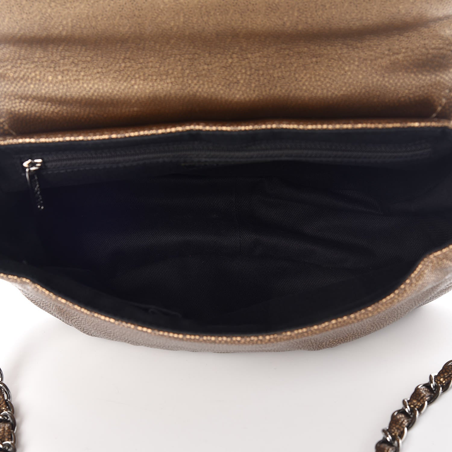 Chanel Metallic Caviar Half Moon Large Flap Bronze 5 of 9