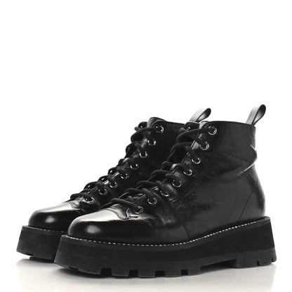 Jimmy Choo Calfskin Crystal Embellished Colby Combat Boots 38.5 Black 4 of 10