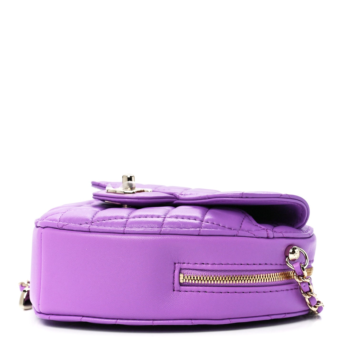 Lambskin Quilted CC In Love Heart Bag Purple