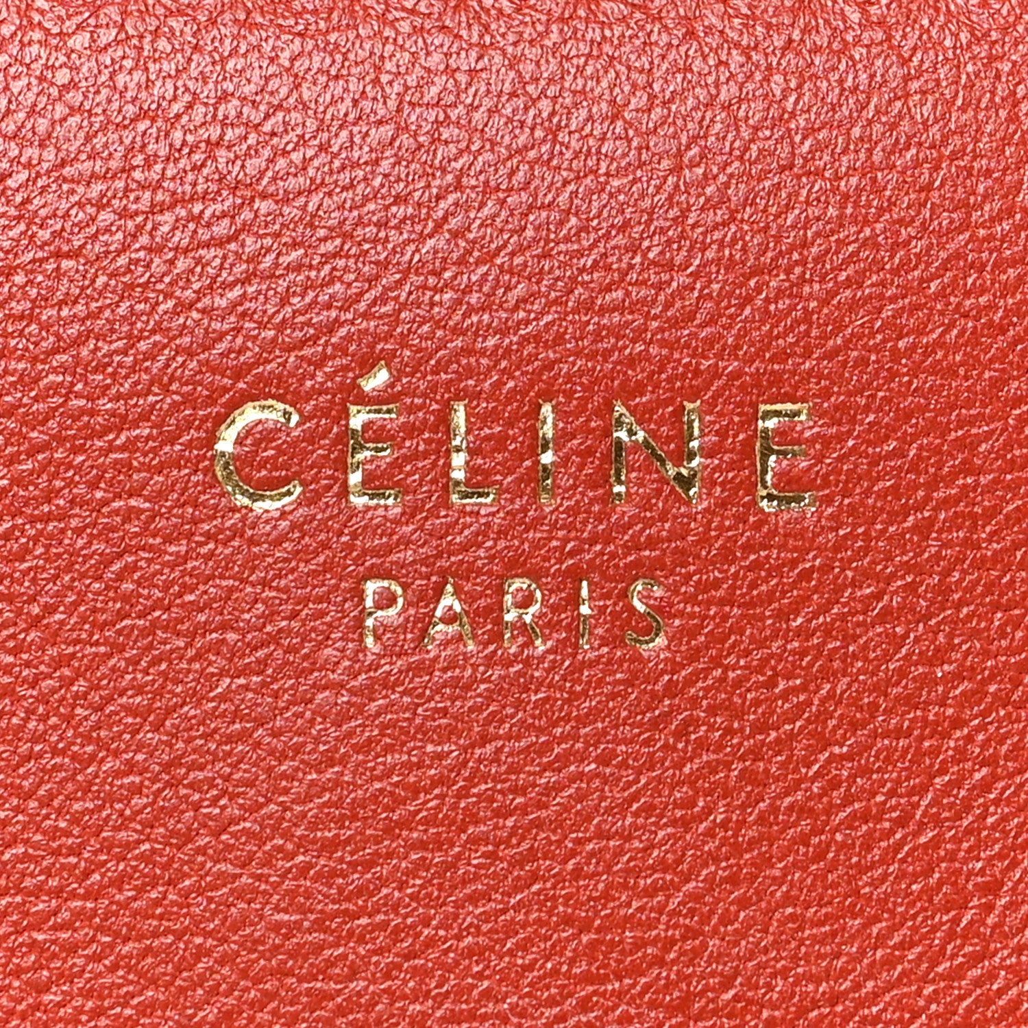 Celine Shiny Smooth Calfskin Medium Frame Shoulder Bag Red Tan 6 of 10