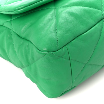 Chanel Lambskin Quilted Maxi Chanel 19 Flap Green 9 of 10