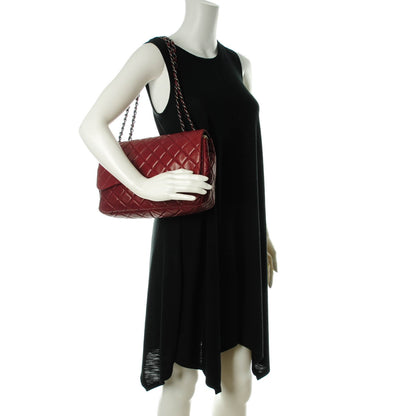 Chanel Lambskin Quilted Jumbo Single Flap Dark Red 2 of 8