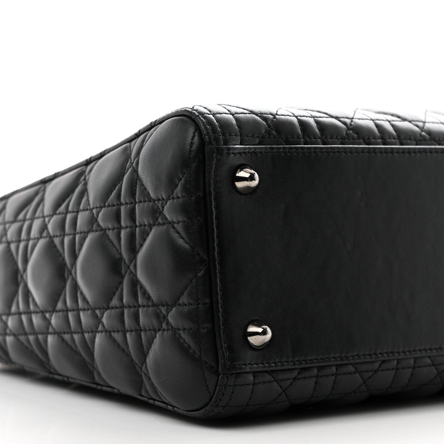 Christian Dior Lambskin Cannage Large Lady Dior Black 9 of 10