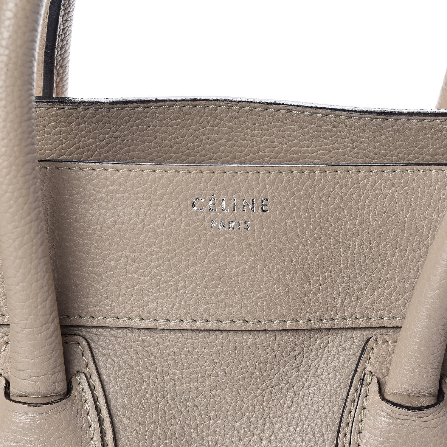 Celine Drummed Calfskin Mini Luggage Dune 7 of 10