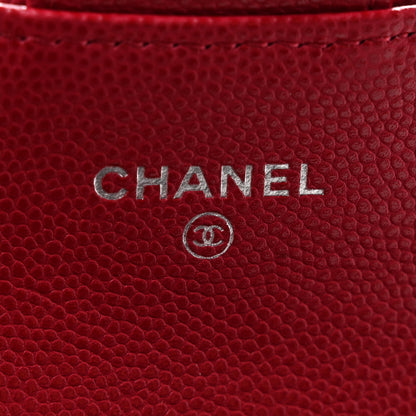 Chanel Caviar Quilted Flap Card Holder Wallet Dark Pink 6 of 9