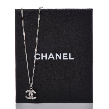 Chanel Crystal Timeless CC Necklace Silver 5 of 5