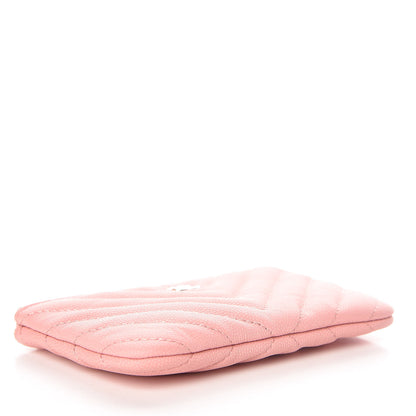 Chanel Caviar Chevron Quilted Small Cosmetic Case Pink 4 of 8