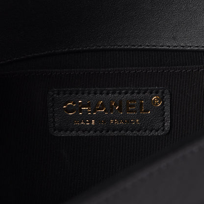Chanel Calfskin Chevron Quilted Medium Boy Flap Black 8 of 9