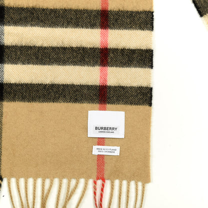 Burberry Cashmere Giant Check Fringe Scarf Camel 3 of 4