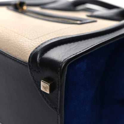 Celine Elephant Calfskin Suede Micro Tri-Color Luggage Sand 10 of 13