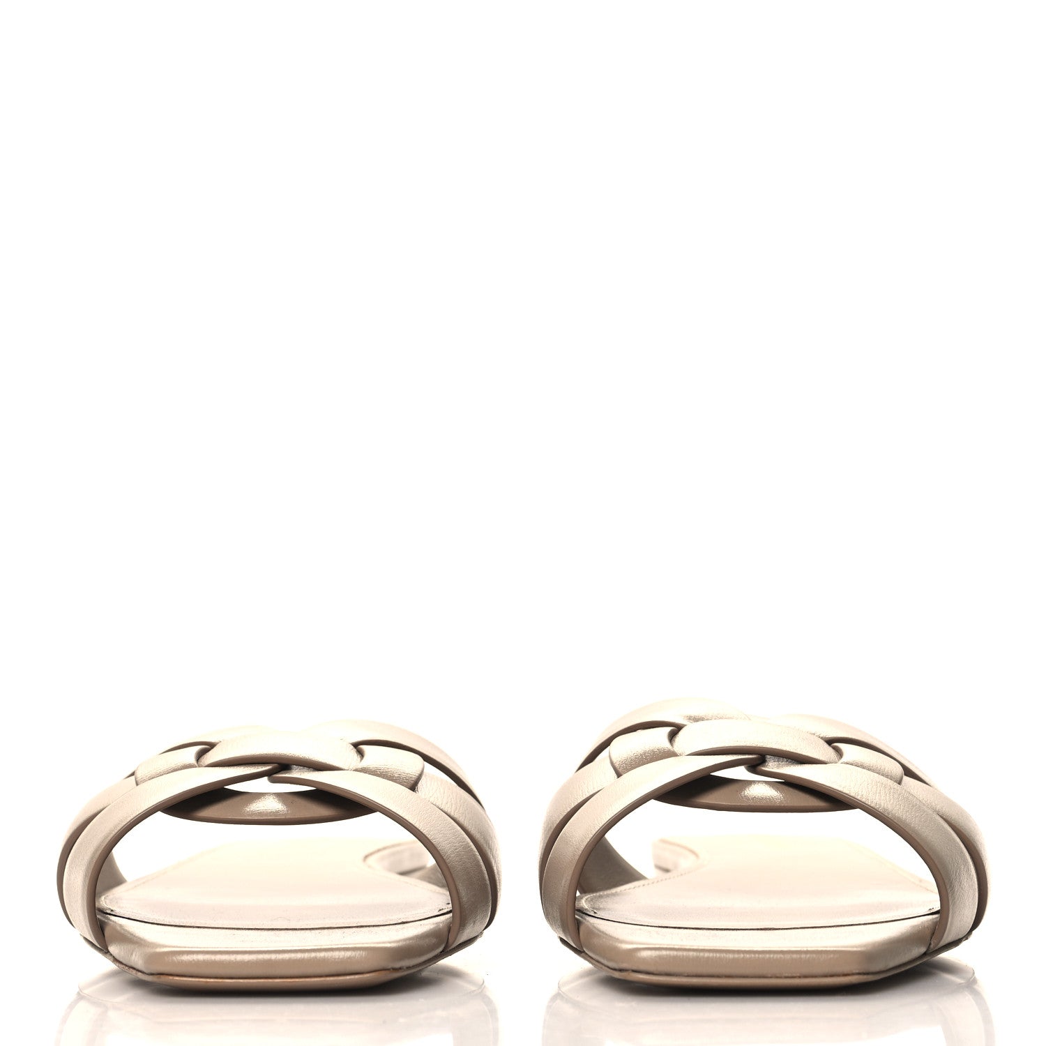 Saint Laurent Calfskin Tribute 05 Slide Sandals 39 Dark Beige 3 of 10