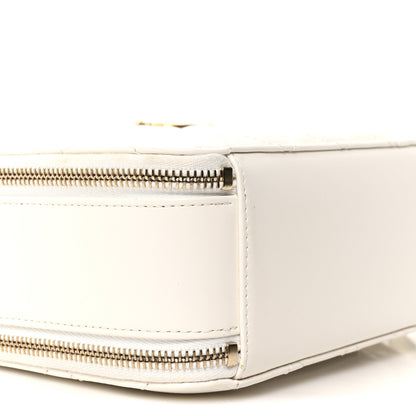 Chanel Shiny Calfskin Quilted Top Handle Vanity Case White 9 of 10