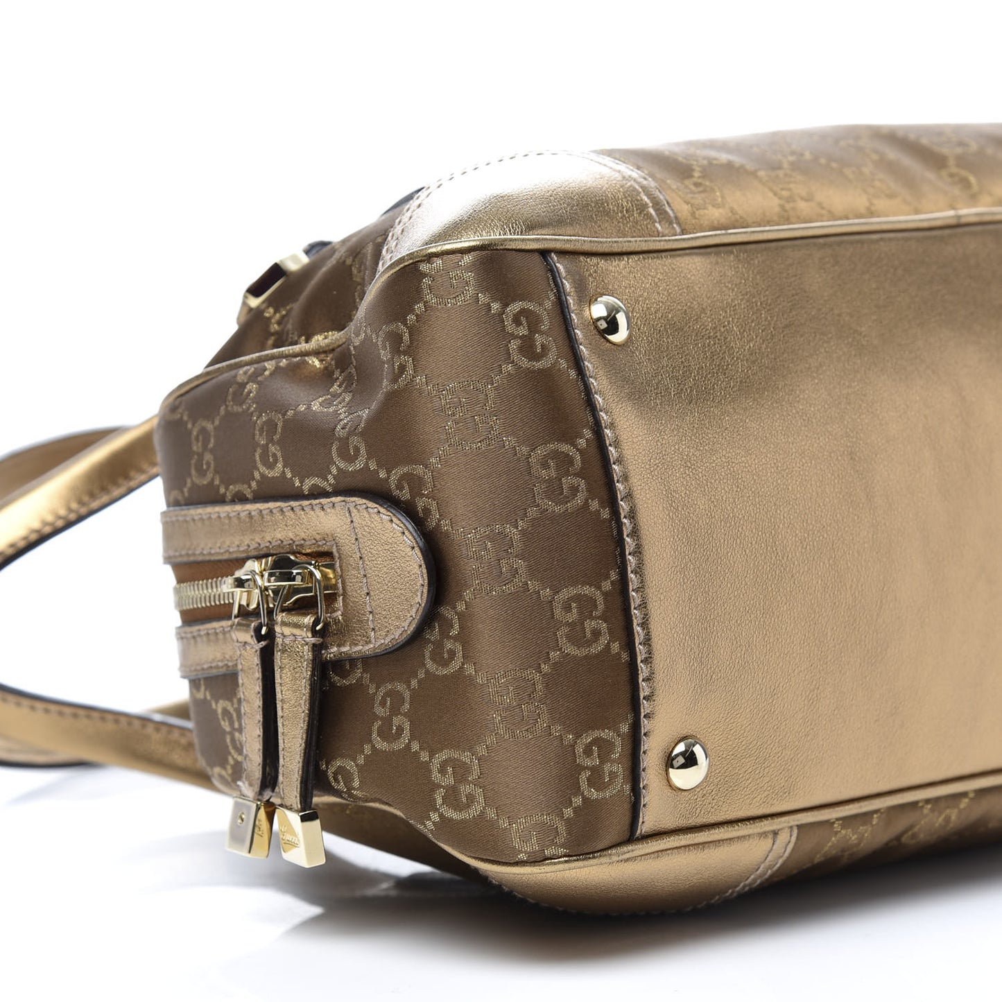 Satin Monogram Small Princy Satchel Bronze