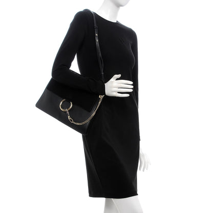 Chloe Suede Calfskin Medium Faye Shoulder Bag Black 2 of 9