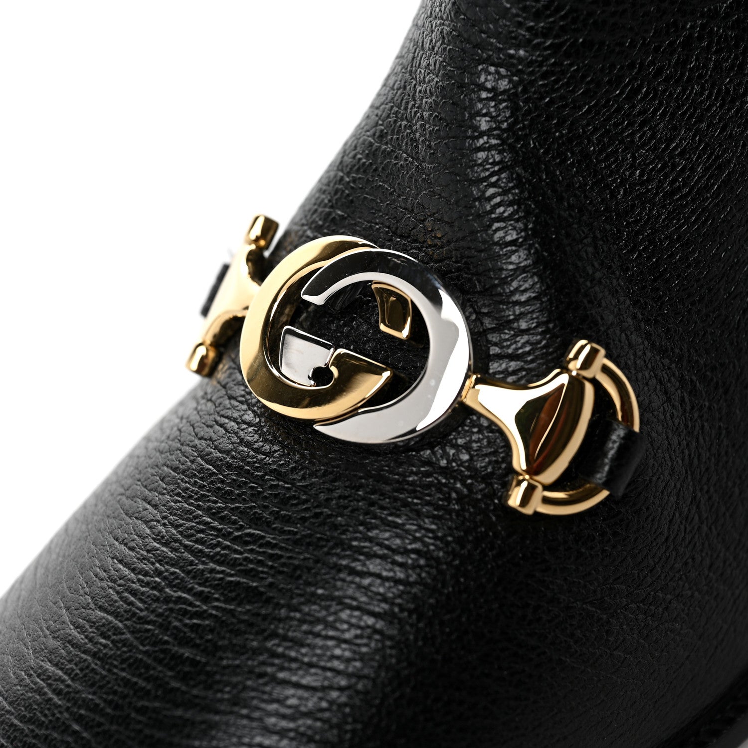 Gucci Calfskin Wrinkled Kid Diagonal Striped Zumi Knee Boots 38.5 Black Beige Romantic Cherry 9 of 9