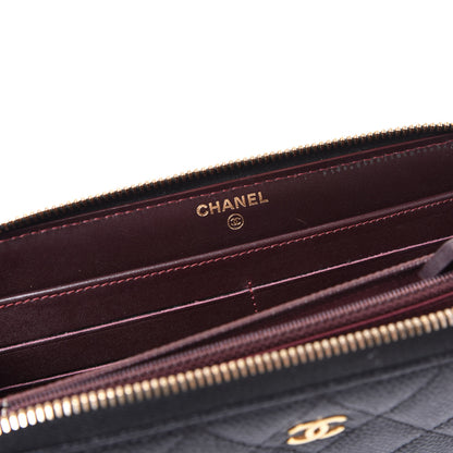 Chanel Caviar Quilted Large Gusset Zip Around Wallet Black 7 of 10