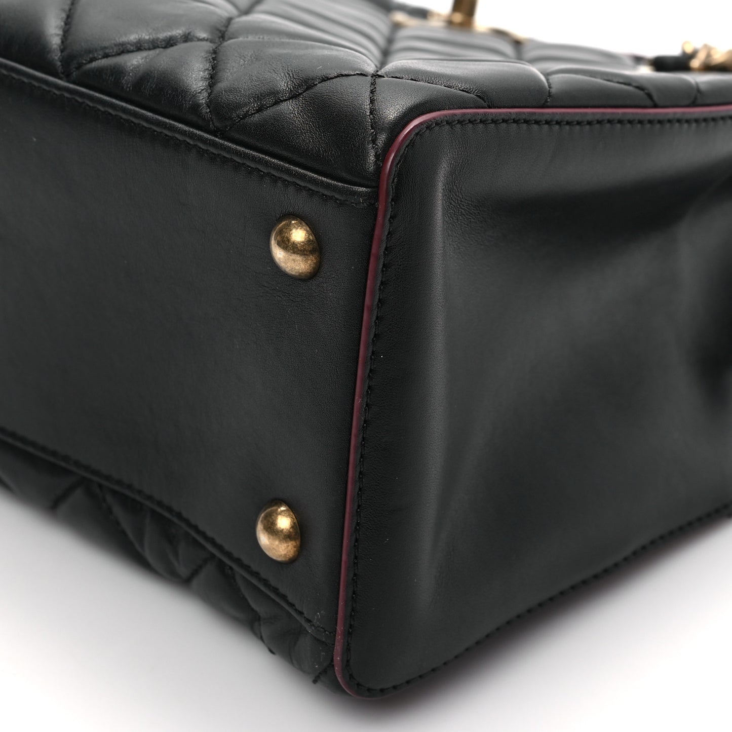 Calfskin Quilted Perfect Edge Tote Black