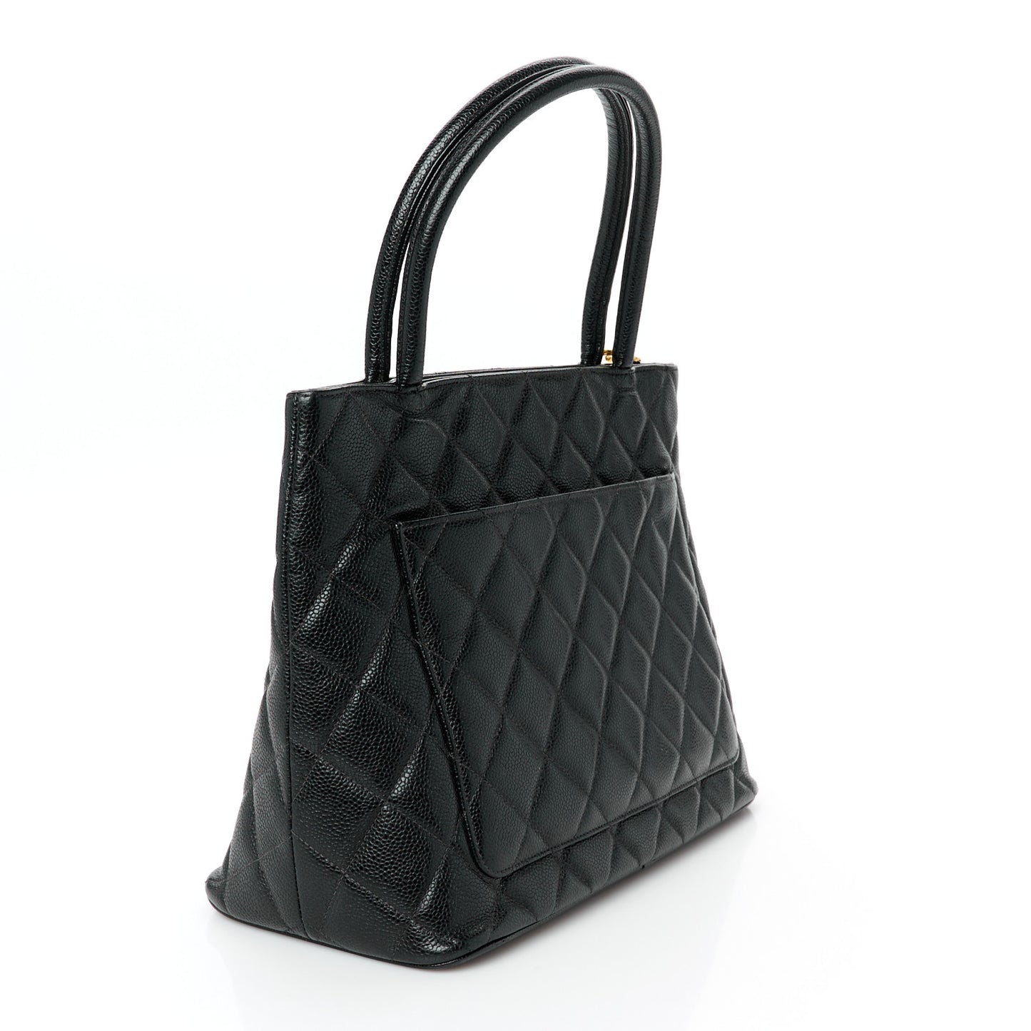 Caviar Quilted Medallion Tote Black