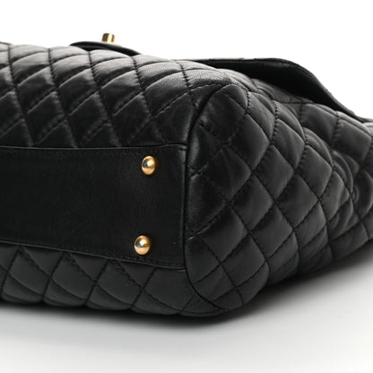 Chanel Lambskin Quilted Large Fluffy CC Shopping Tote Black 10 of 16