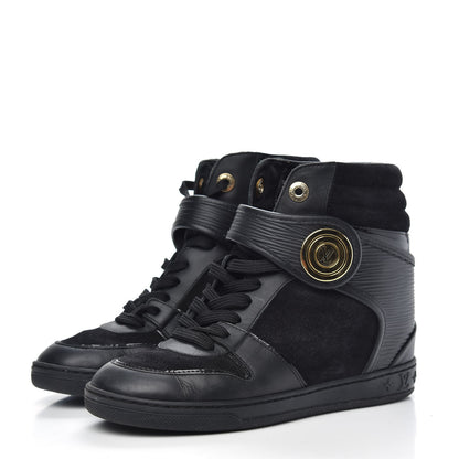 Louis Vuitton Epi Suede Postmark Wedge Sneakers 36 Black 3 of 8