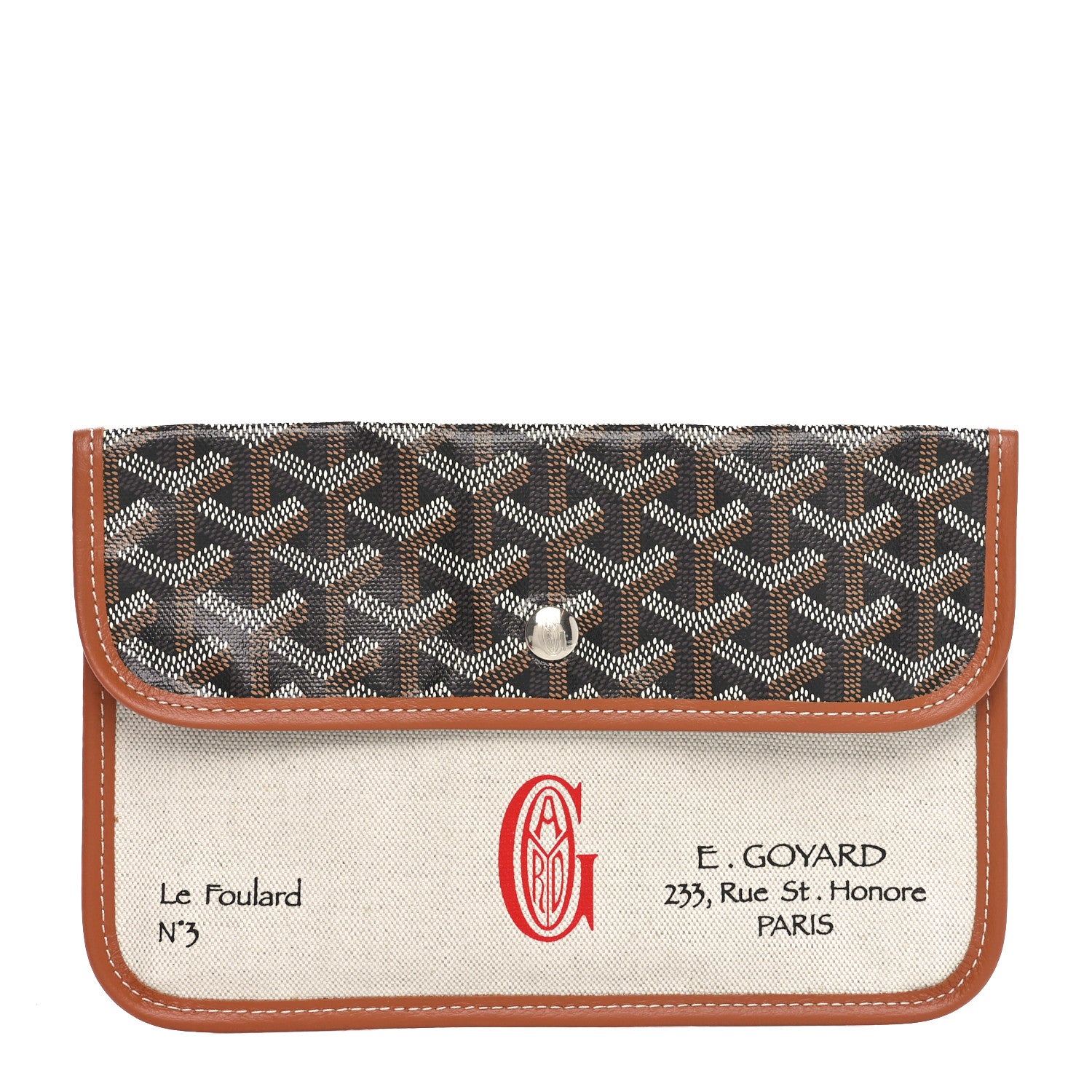 Goyard Goyardine Canvas Le Foulard Pouch Black Gold Off White 1 of 9