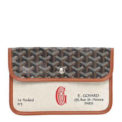 Goyard Goyardine Canvas Le Foulard Pouch Black Gold Off White 1 of 9